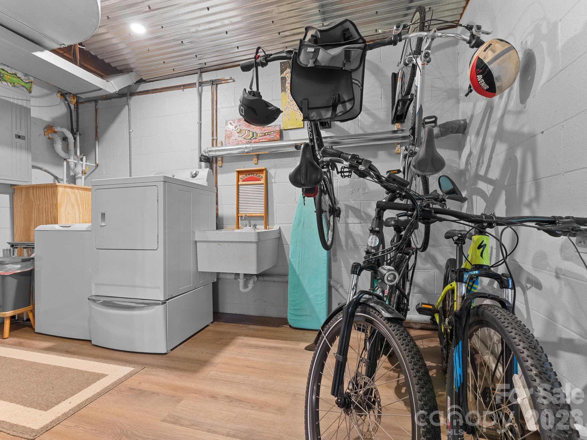 Lower level laundry with additional storage area - 69 Eargle Road, Tryon