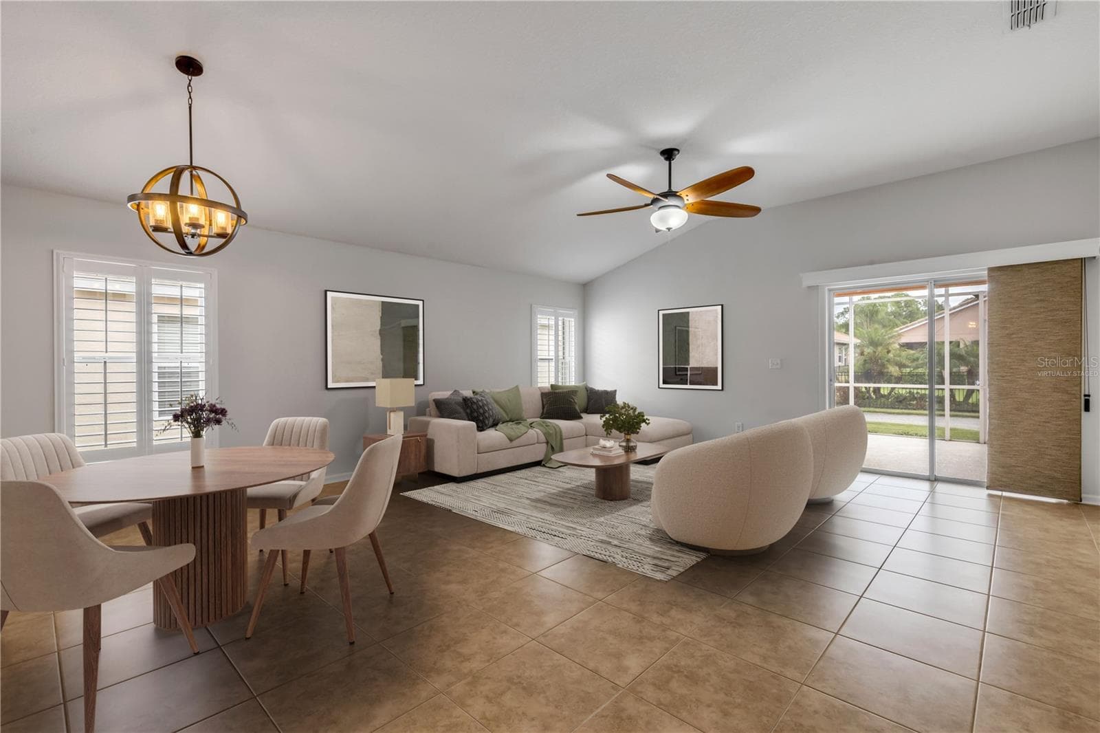 Virtually staged photo showing the overall layout and openness of the living space. - 3450 VELONA AVE, NEW SMYRNA BEACH