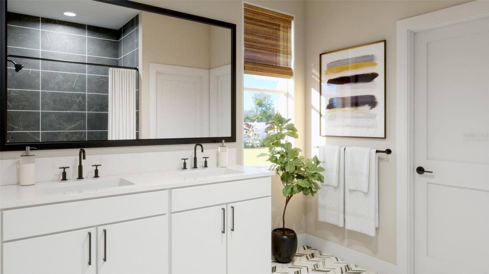 Primary Bathroom Rendering (Virtually Staged) - 1932 GREENBOROUGH LOOP, DELAND