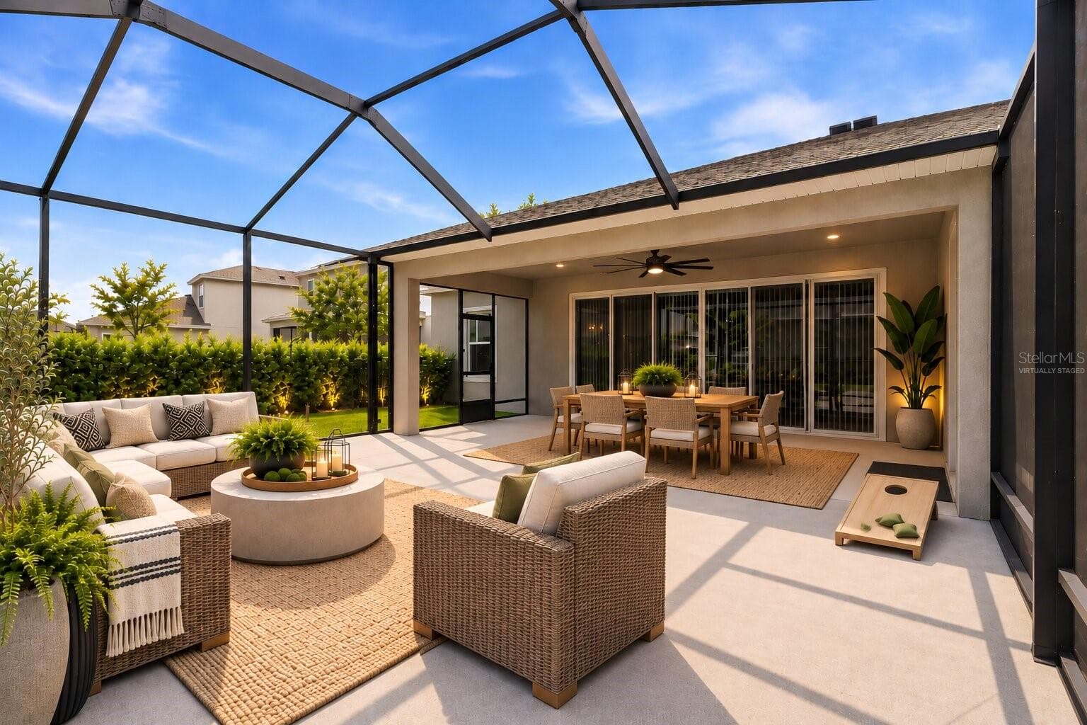 Virtually Staged Image (with hedges for privacy) - 7526 PARADISO DR, APOLLO BEACH