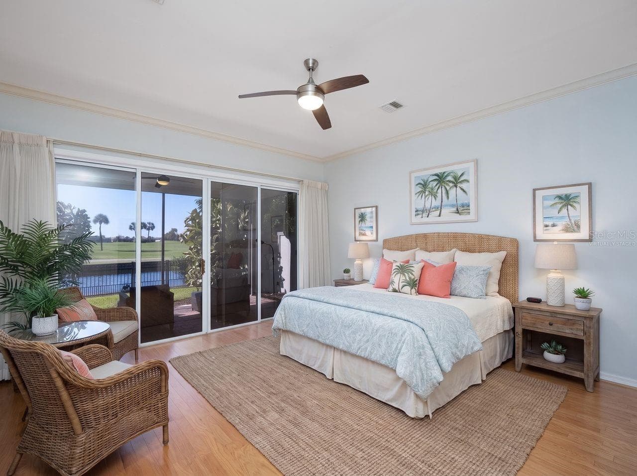 Primary bedroom virtually staged - 71 CAYMAN ISLES BLVD, ENGLEWOOD