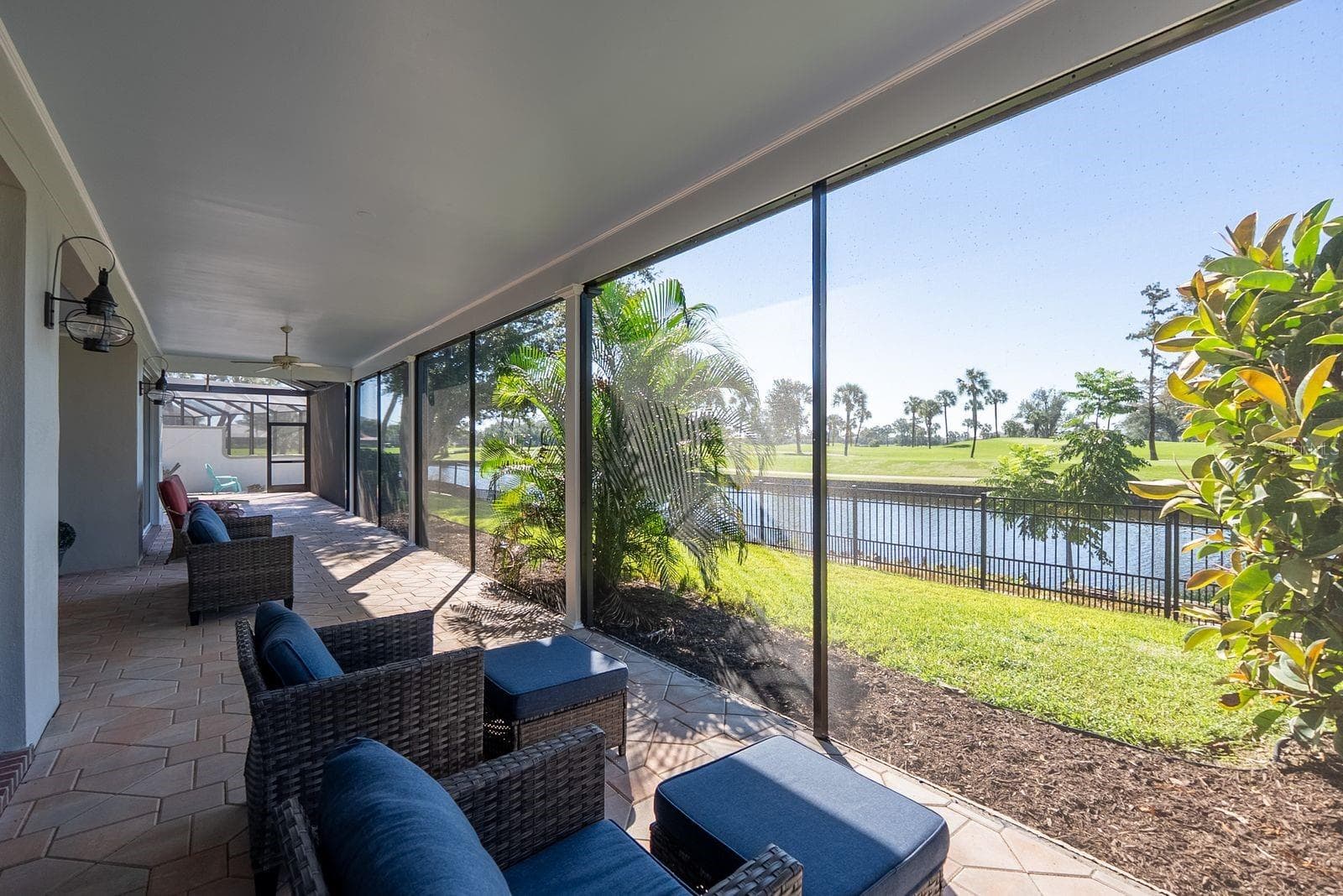 nice pond and golf course view from back patio - 71 CAYMAN ISLES BLVD, ENGLEWOOD