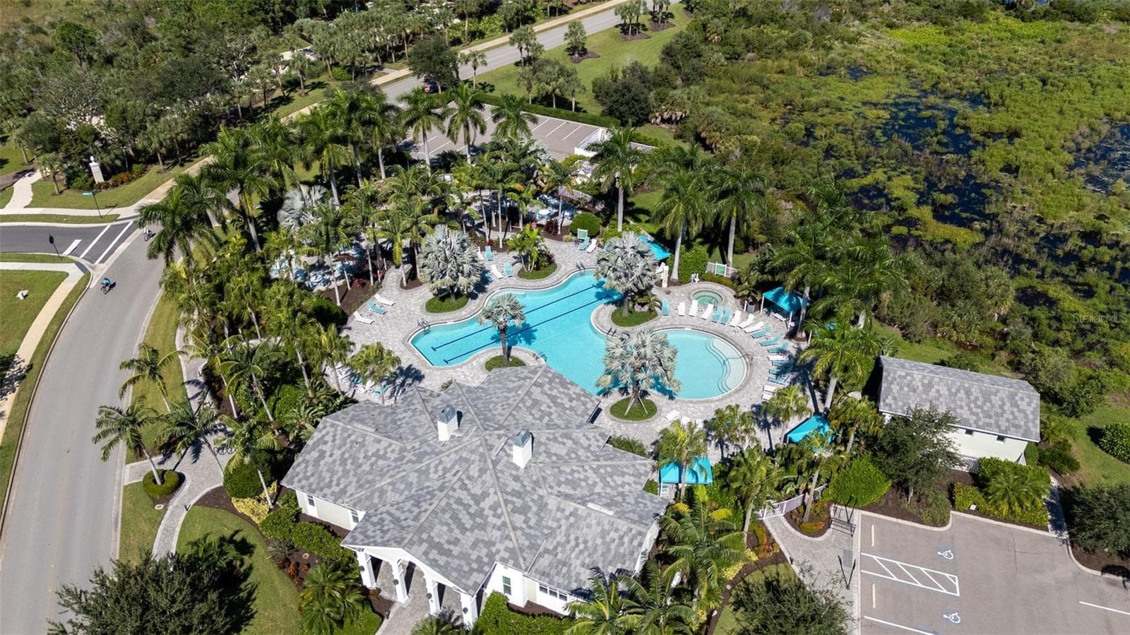 aerial of resort pool - 71 CAYMAN ISLES BLVD, ENGLEWOOD