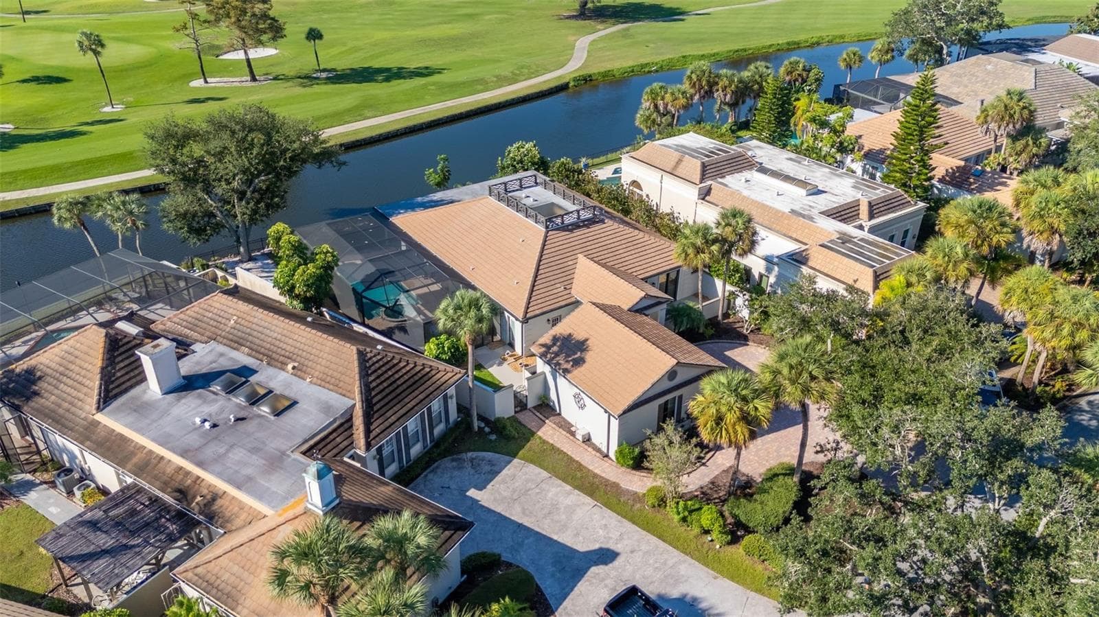 aerial of house and pond - 71 CAYMAN ISLES BLVD, ENGLEWOOD