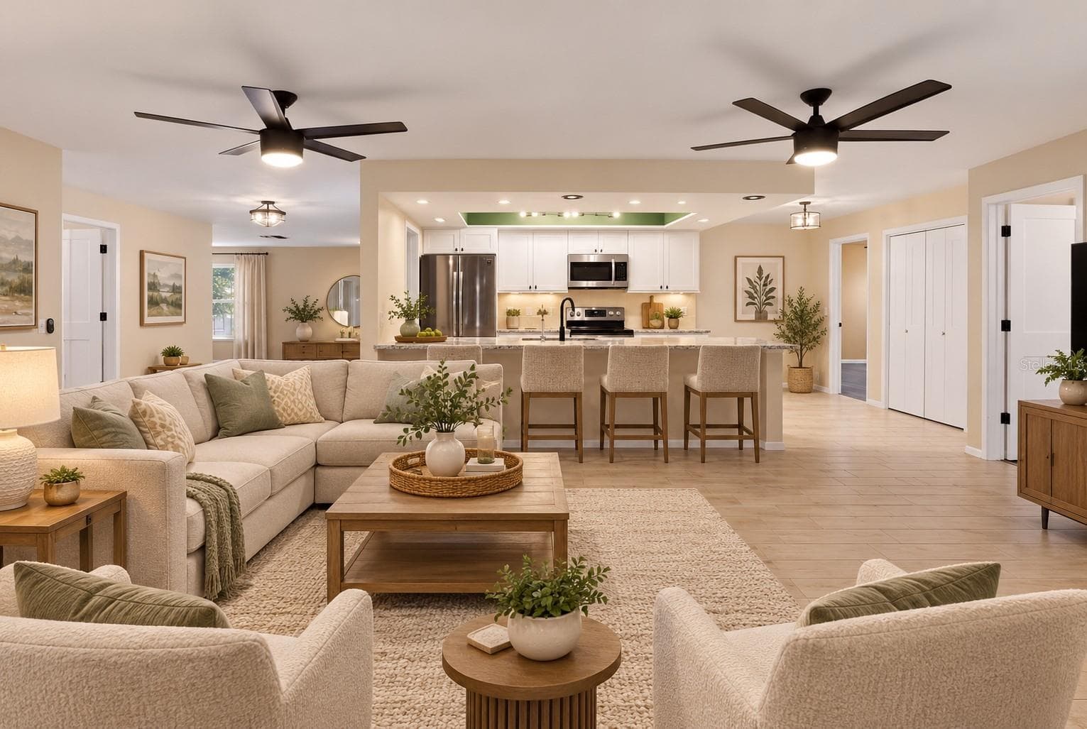 virtual family room and kitchen - 998 DUMONT DR, DUNEDIN