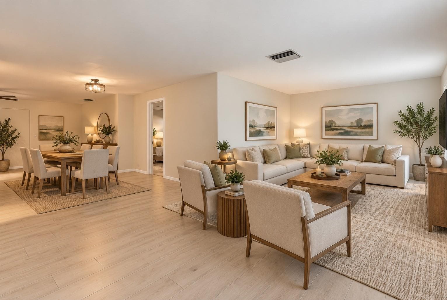 virtual living room and dining area - 998 DUMONT DR, DUNEDIN