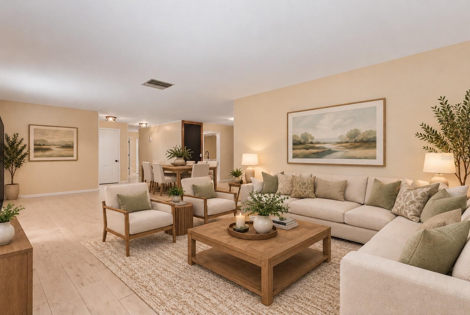 living room and dining virtual - 998 DUMONT DR, DUNEDIN
