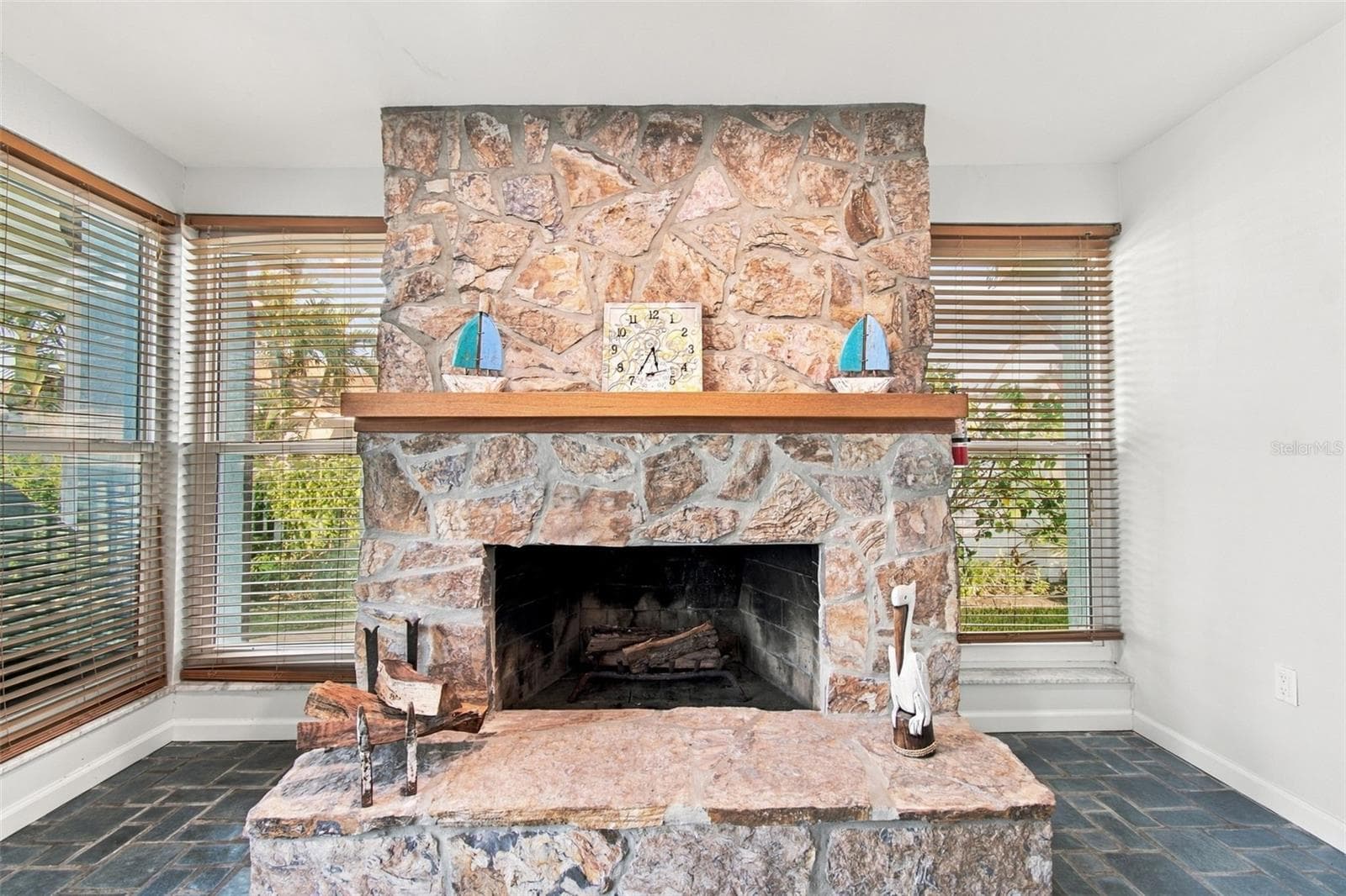 Gorgeous Stone Wood Burning Fireplace - 11975 7TH ST E, TREASURE ISLAND