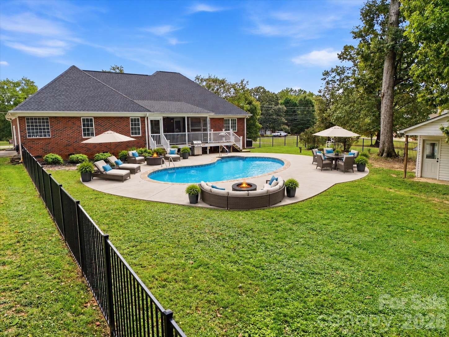 Outdoor pool furniture has been virtually staged for illustrative purposes. - 5100 Basswood Drive, Concord