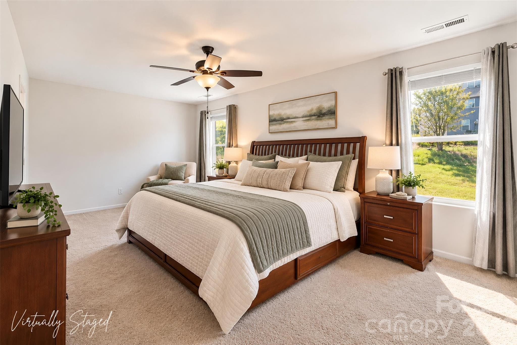 Virtually Staged - Primary Bedroom - 2304 Amesbury Court, Albemarle