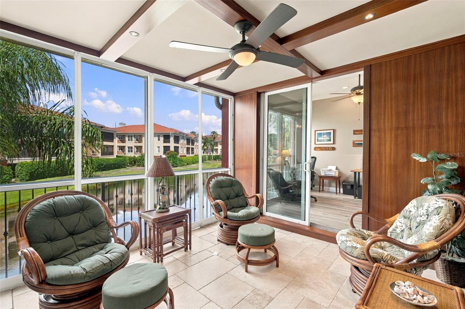 One of a kind outdoor space showcases beautiful African Mahogany trim, teak wall panels, and an impressive 14 coats of varnish, reflecting the craftsmanship - 10 LINCOLN AVE S, ST PETERSBURG