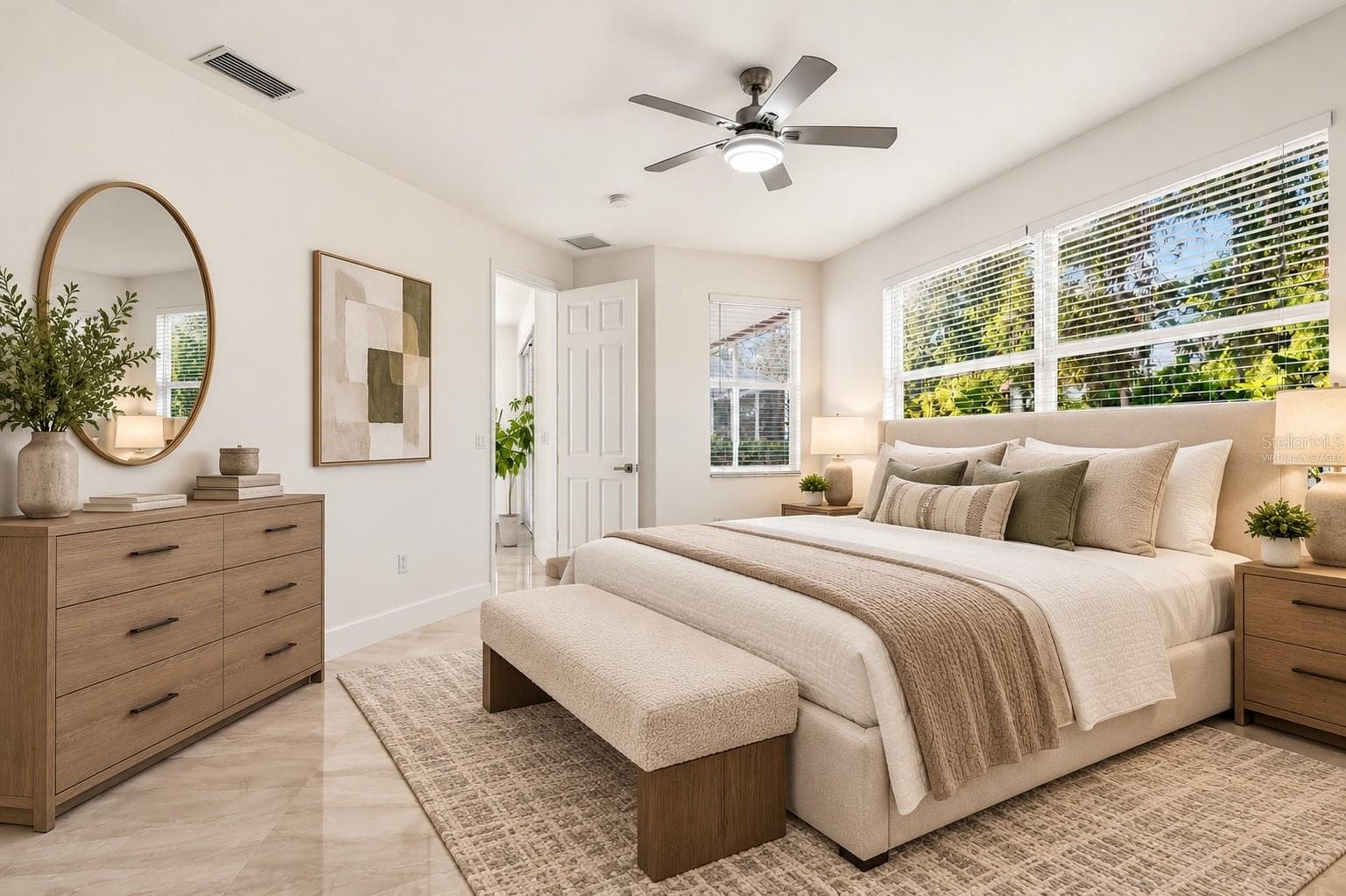 Virtually staged Primary bedroom - 4316 CALLISTA LN, SARASOTA