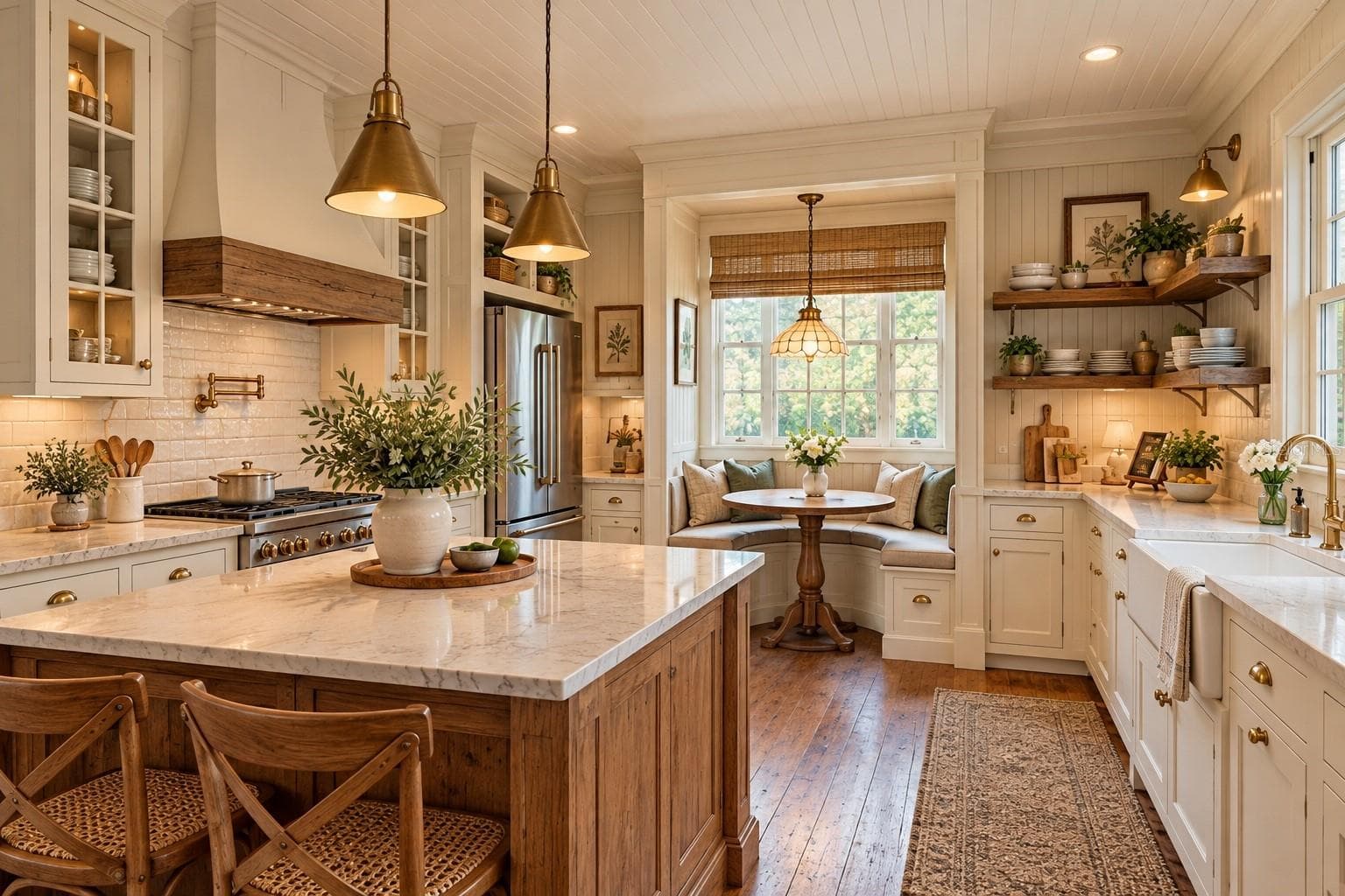 Virtually Reimagined Kitchen w/ breakfast nook - 226 N GROSSE AVE, TARPON SPRINGS