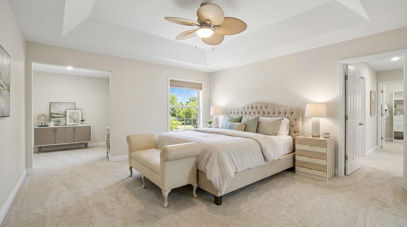 Master bedroom with exterior access and private balcony. - 7866 BARDMOOR HILL CIR, ORLANDO