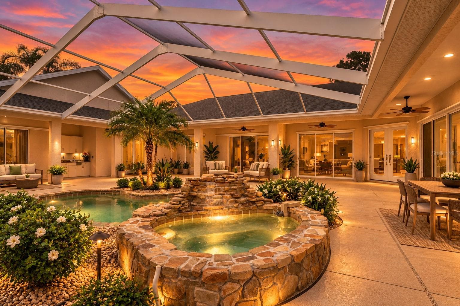 Courtyard - Home wraps around this area. You could step into this! - 10120 SHORTLEAF CT, WEEKI WACHEE