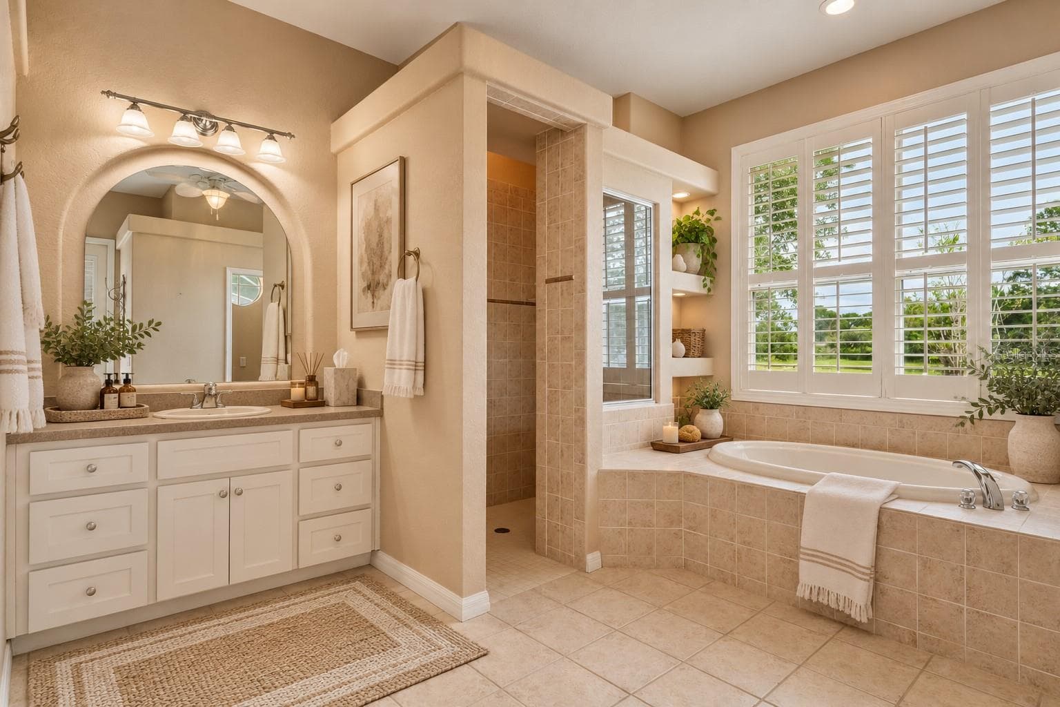 Owner Suite Bathroom with walk in shower and garden tub - 10120 SHORTLEAF CT, WEEKI WACHEE