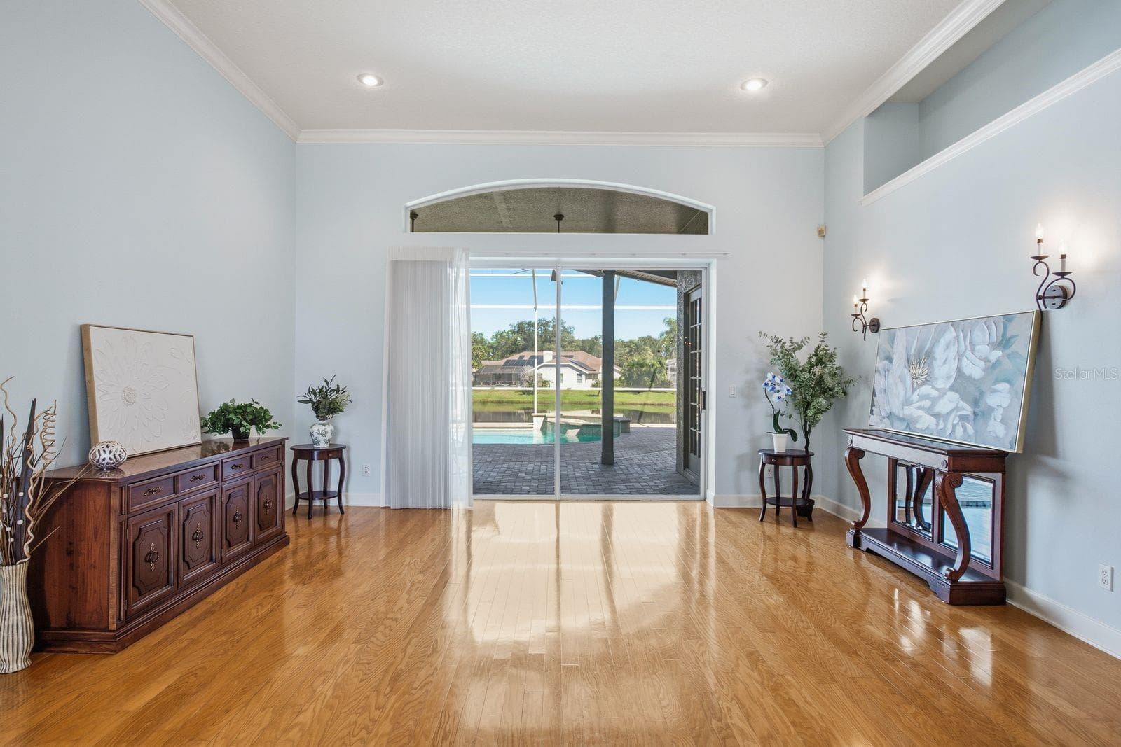 Walk in first thing you see is the pool / pond - 3763 EXECUTIVE DR, PALM HARBOR