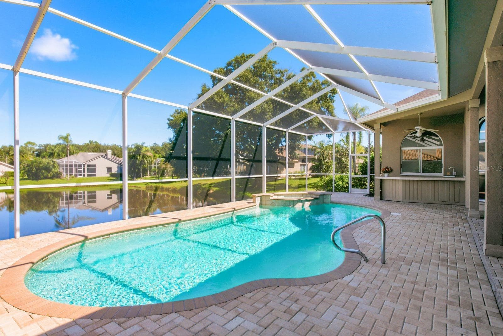 Gorgeous Pool overlooking the Pond - 3763 EXECUTIVE DR, PALM HARBOR