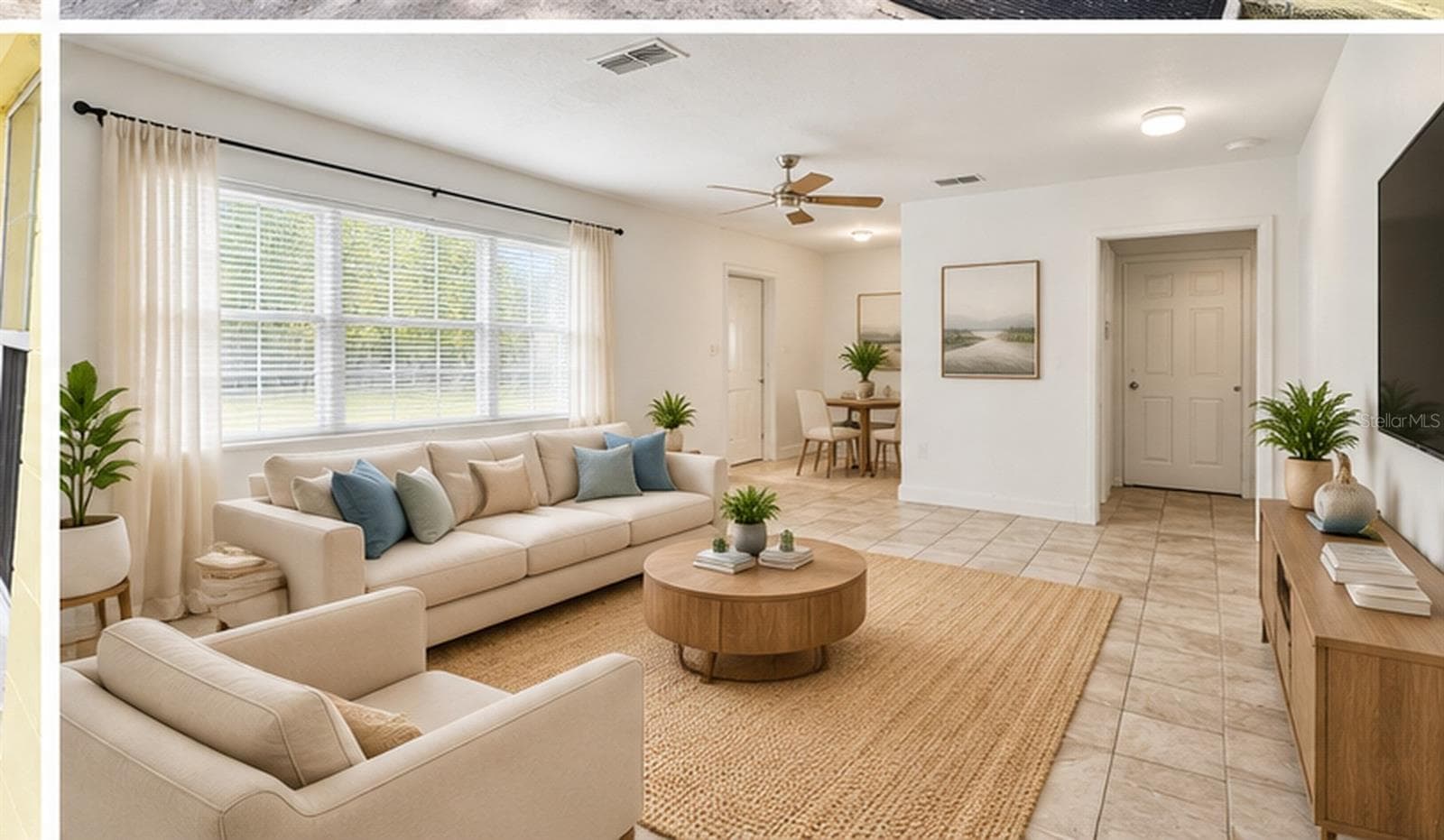 Living room virtually stage - 703 AVENUE L SE, WINTER HAVEN