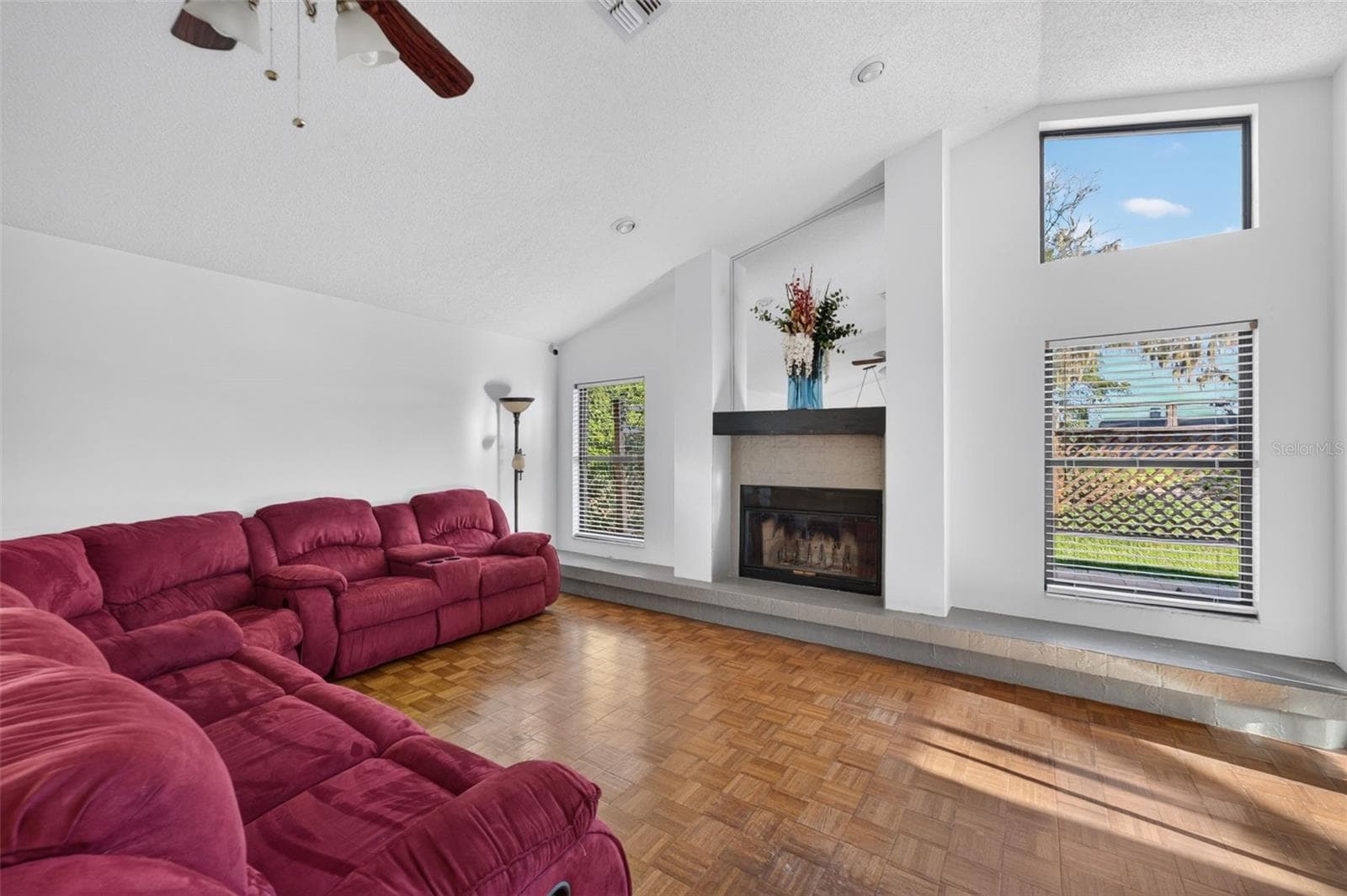 Family Room with wood-burning fireplace - 4104 CONCORD WAY, PLANT CITY