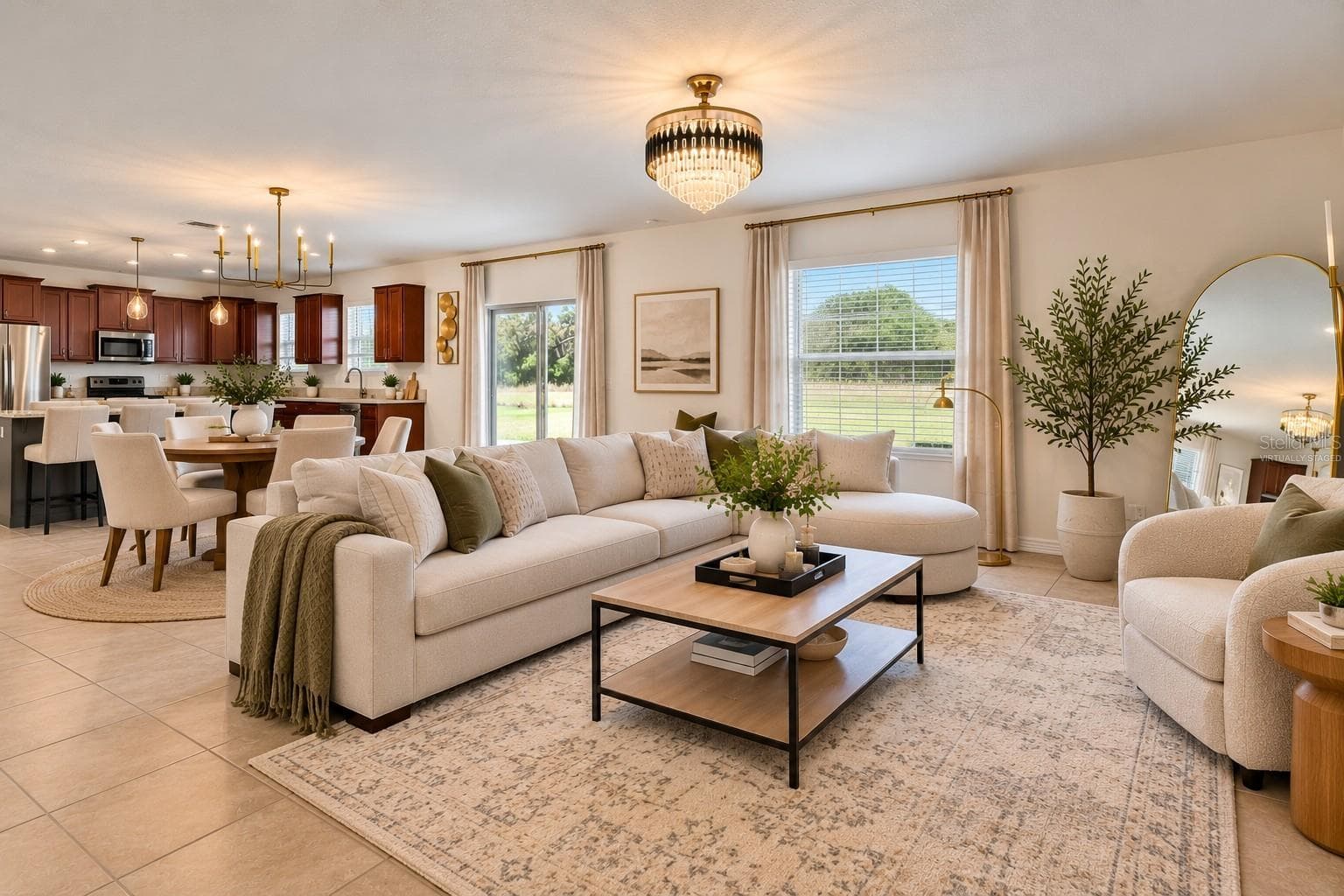 Living Room “virtually staged” - 13209 WILDFLOWER MEADOW DR, RIVERVIEW