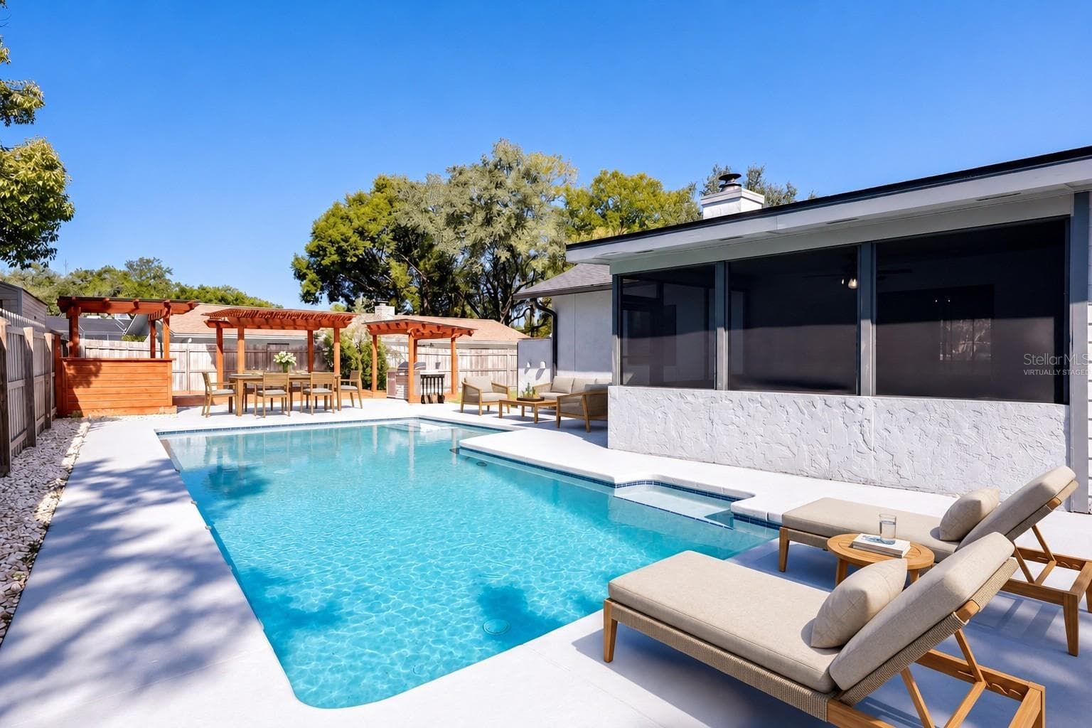 Pool area - virtually staged - 954 NIBLICK DR, CASSELBERRY