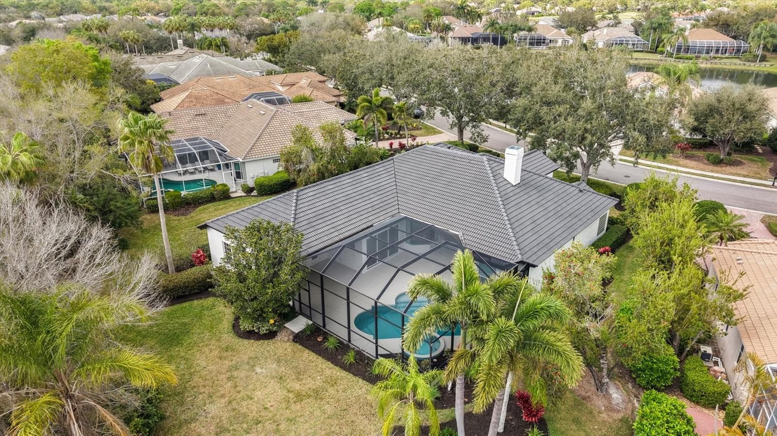 Aerial View of Lanai and Back Yard - 6922 STANHOPE PL, UNIVERSITY PARK