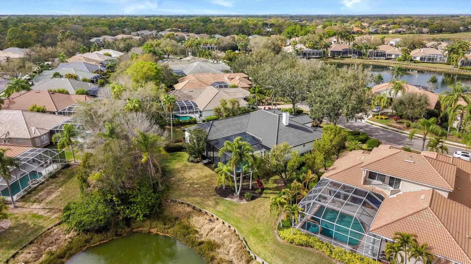 Aerial View of Lanai and Back Yard - 6922 STANHOPE PL, UNIVERSITY PARK