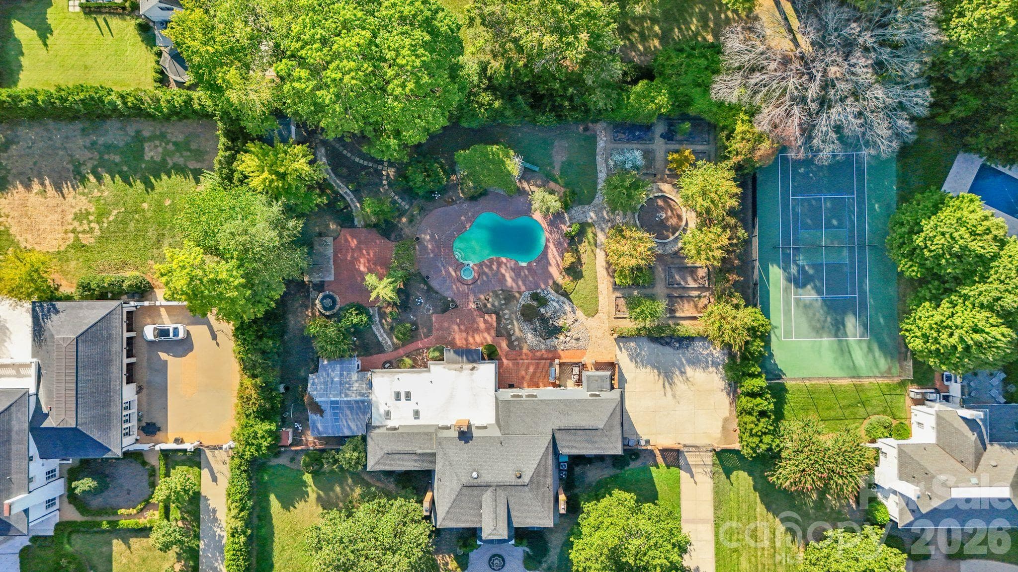 Aerial property view - 3452 Sharon Road, Charlotte