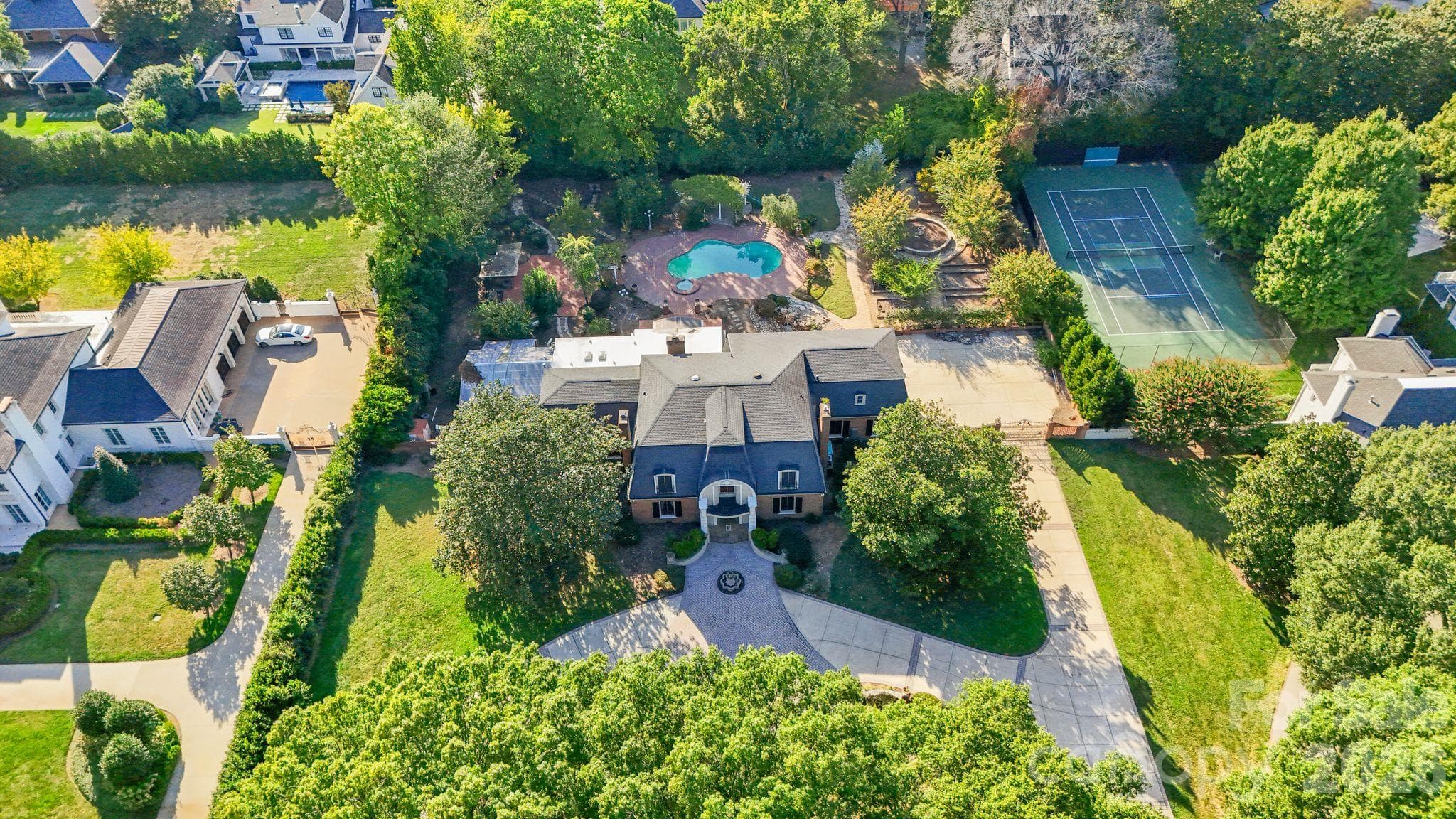 Aerial property view - 3452 Sharon Road, Charlotte
