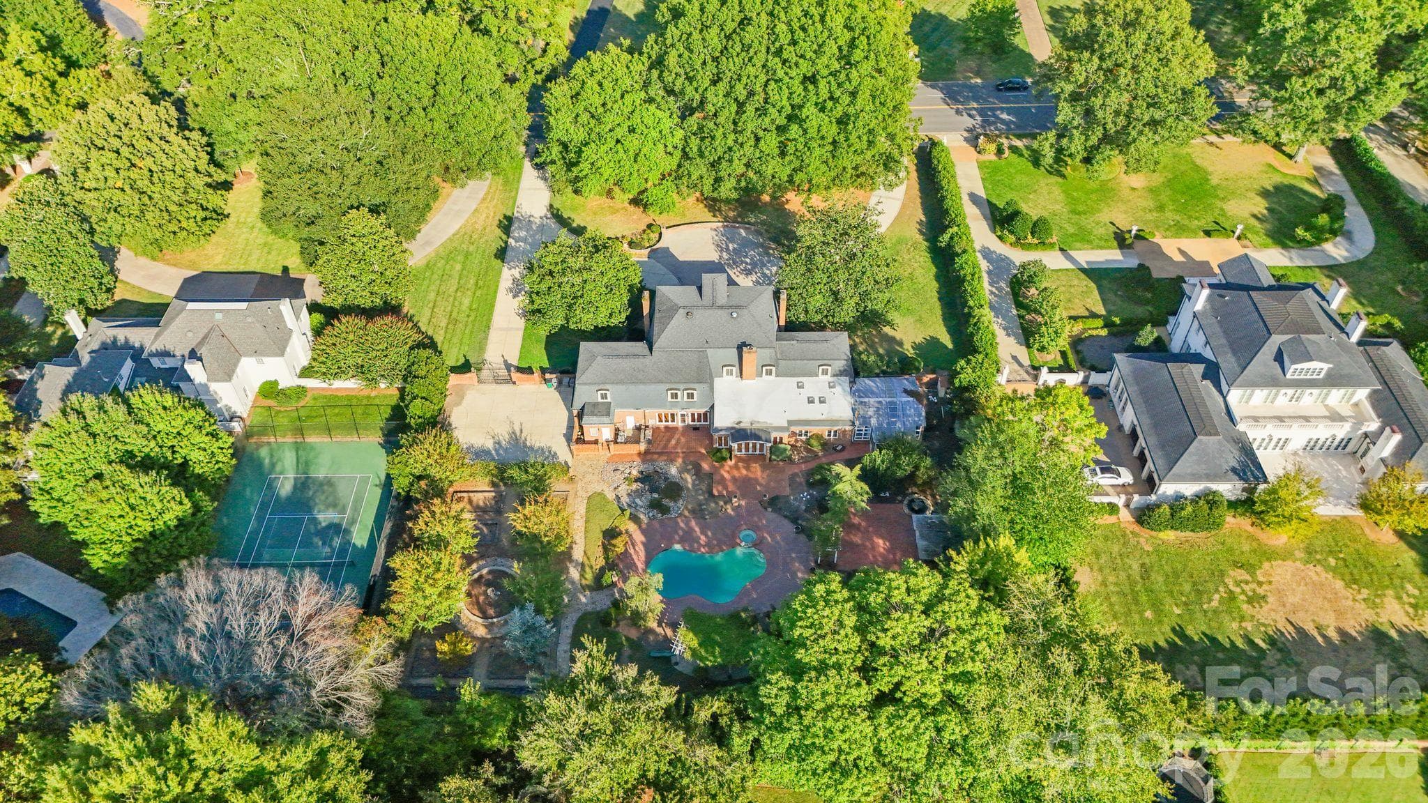 Aerial property view - 3452 Sharon Road, Charlotte
