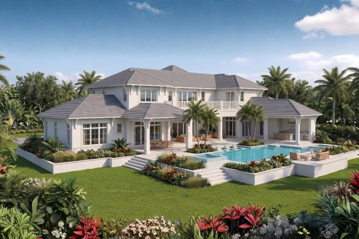 Rear Elevation designed by MHK Architecture - 4200 SHELL RD, SARASOTA