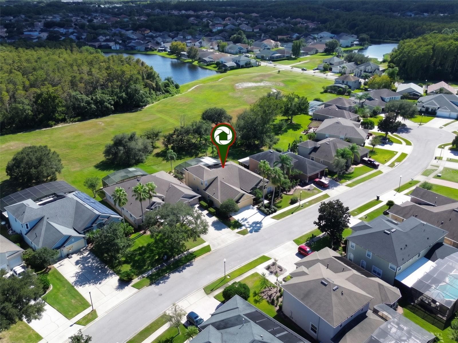 BEAUTIFUL AERIAL VIEW OF THIS STUNNING POOL HOME NESTLED ON A QUIET CUL-DE-SAC IN THE HIGHLY DESIRABLE GATED COMMUNITY OF EASTWOOD! - 14542 RIVIERA POINTE DR, ORLANDO