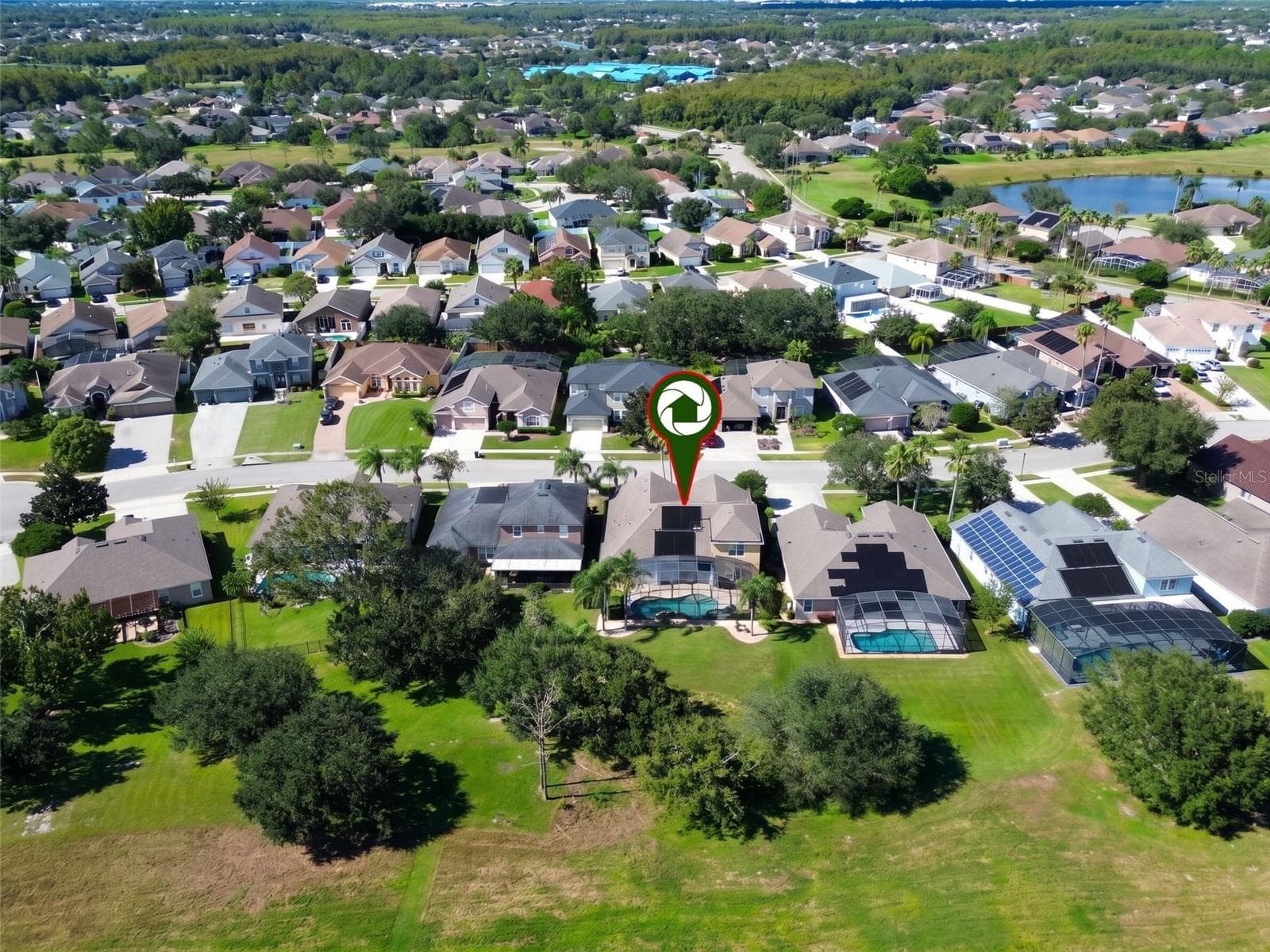 BEAUTIFUL AERIAL VIEW OF THIS STUNNING POOL HOME NESTLED ON A QUIET CUL-DE-SAC IN THE HIGHLY DESIRABLE GATED COMMUNITY OF EASTWOOD! - 14542 RIVIERA POINTE DR, ORLANDO