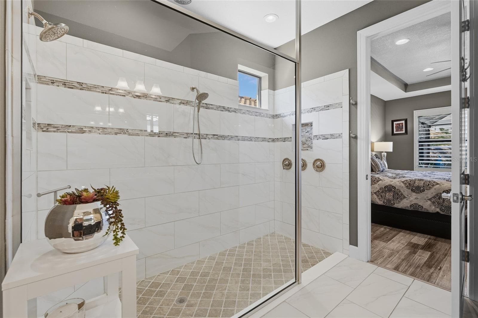 Primary ensuite shower - 13227 PALERMO DR, BRADENTON