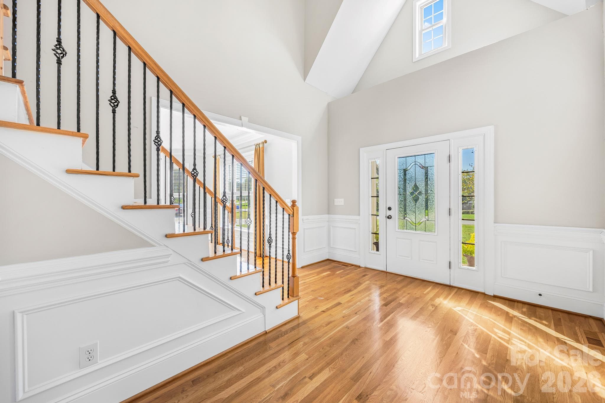Foyer View with hardwoods throughout main level - 105 Mandarin Drive, Mooresville