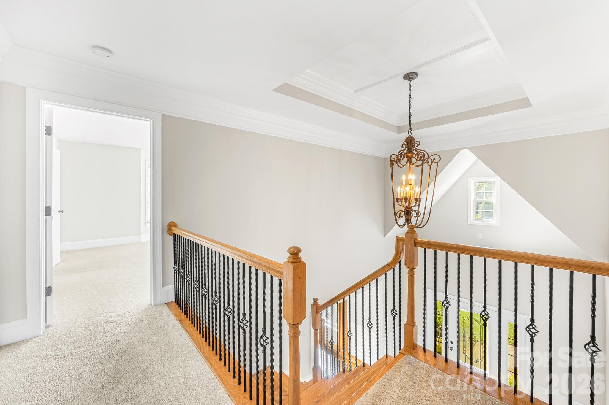 Second story view, primary bedroom at top of steps - 105 Mandarin Drive, Mooresville