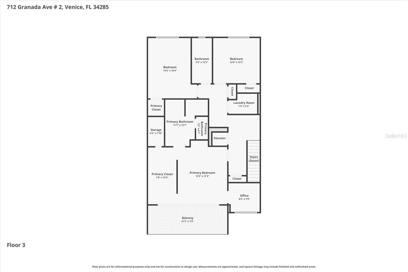 3rd Floor Floor Plan - 712 GRANADA AVE #2, VENICE