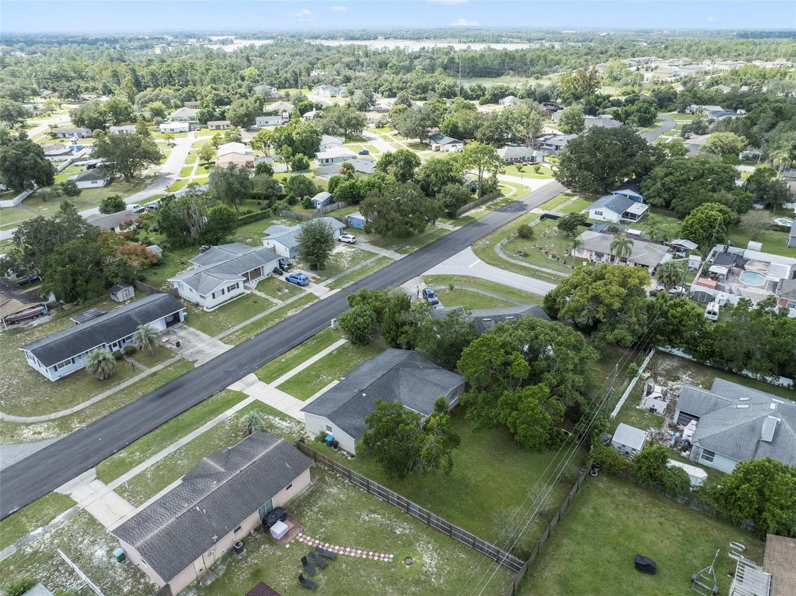 Drone shot of the yard - 2638 BEAL ST, DELTONA