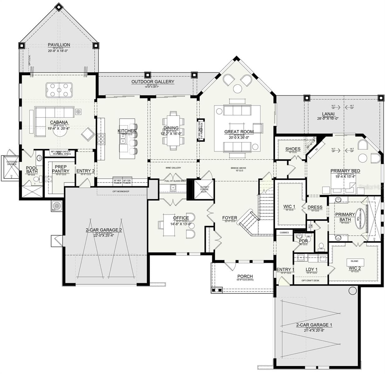 Builder Conceptual Rendering- First Floor - 9509 AQUA LN, ODESSA