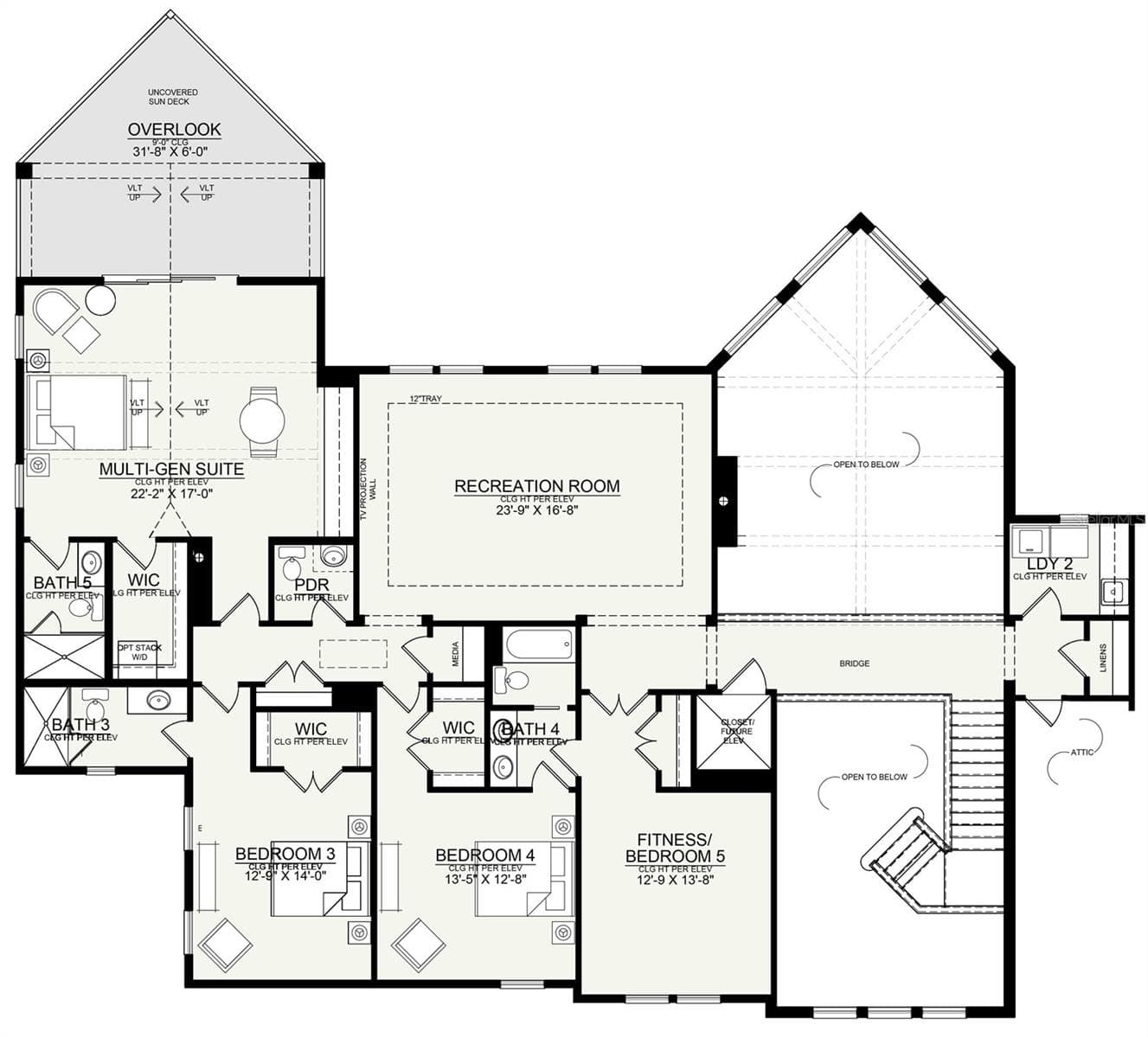 Builder Conceptual Rendering- Second Floor - 9509 AQUA LN, ODESSA