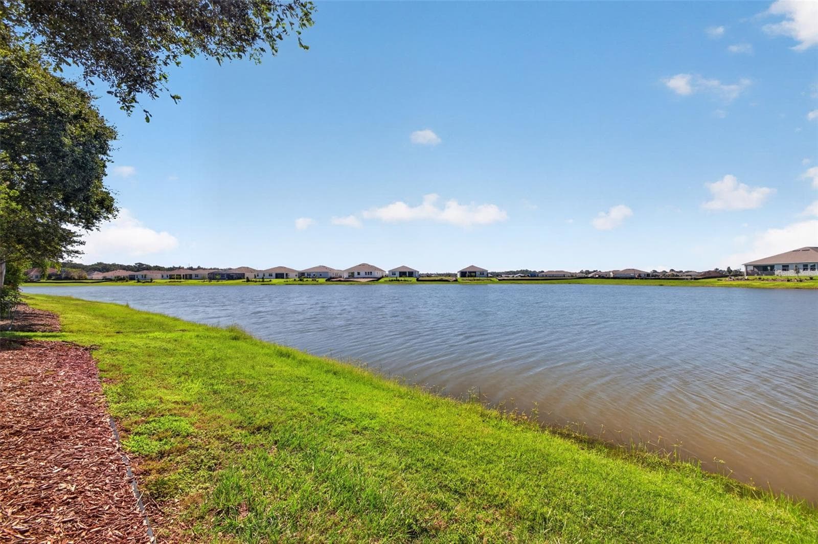 A tranquil perspective from the water's edge showcasing the private grounds and prime lakefront location of 2444 Pawtucket Pass. - 2444 PAWTUCKET PASS, MOUNT DORA