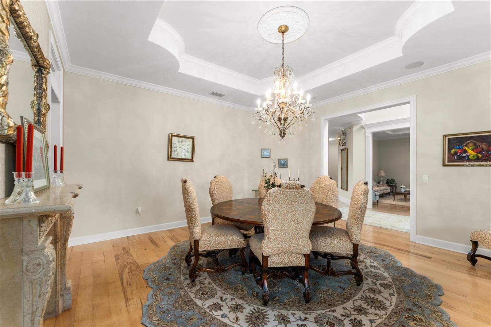 formal dining room with gas fireplace - 9691 NW 53RD DR, GAINESVILLE