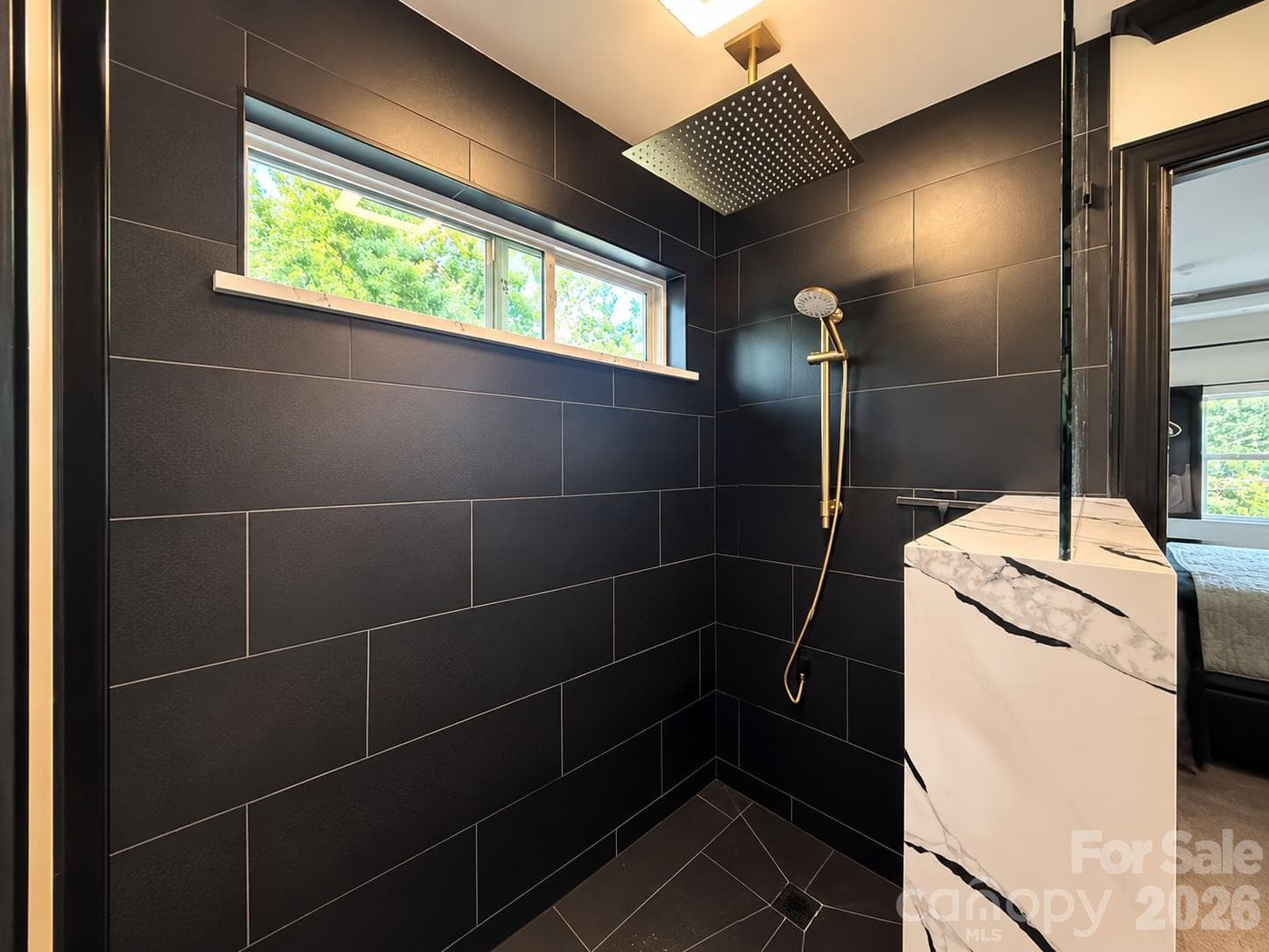 Walk-in tiled shower - 129 Shade Tree Circle, Fort Mill
