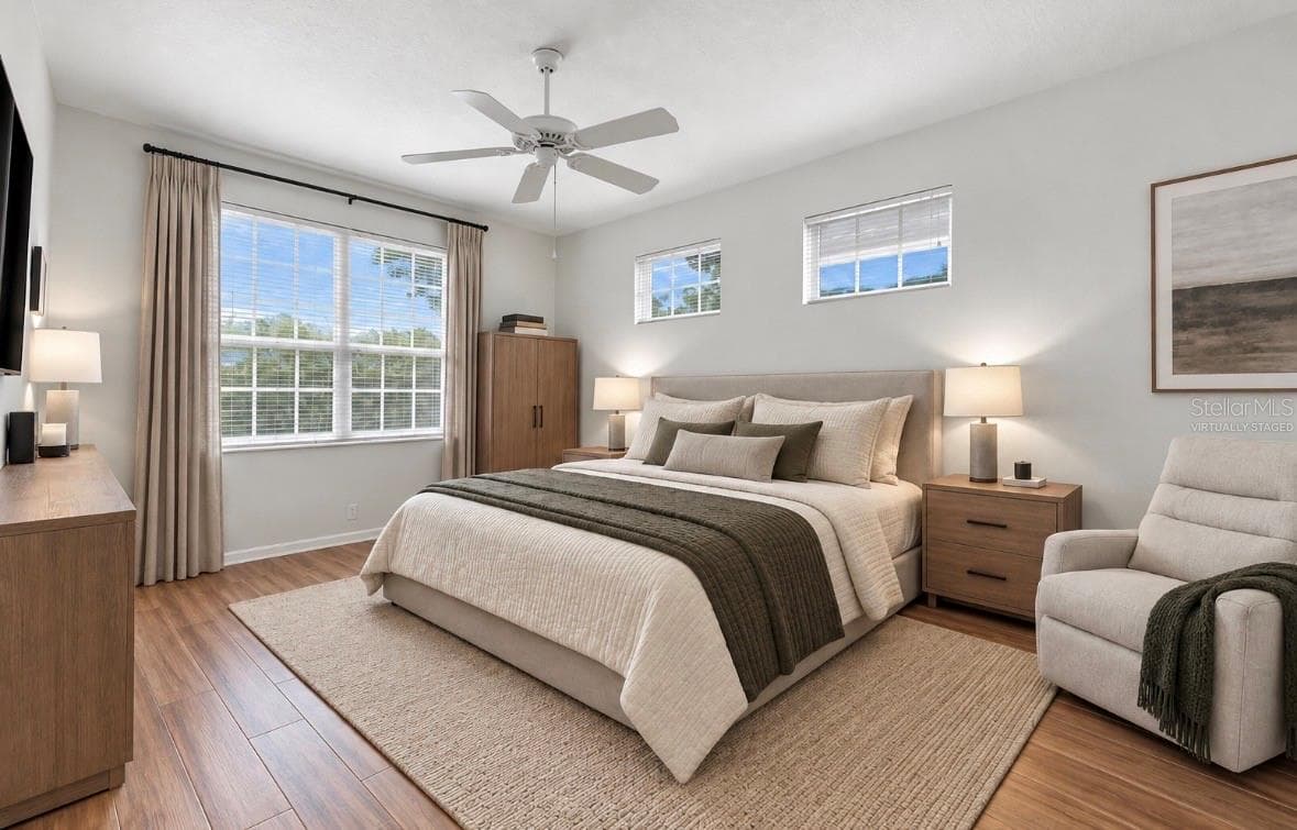 Virtually staged Freshly painted primary bedroom - 9310 SOUCHAK DR, TRINITY