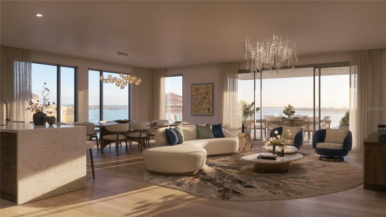 Artist Rendering 01 Residence Great Room - 325 GOLDEN GATE PT #401, SARASOTA