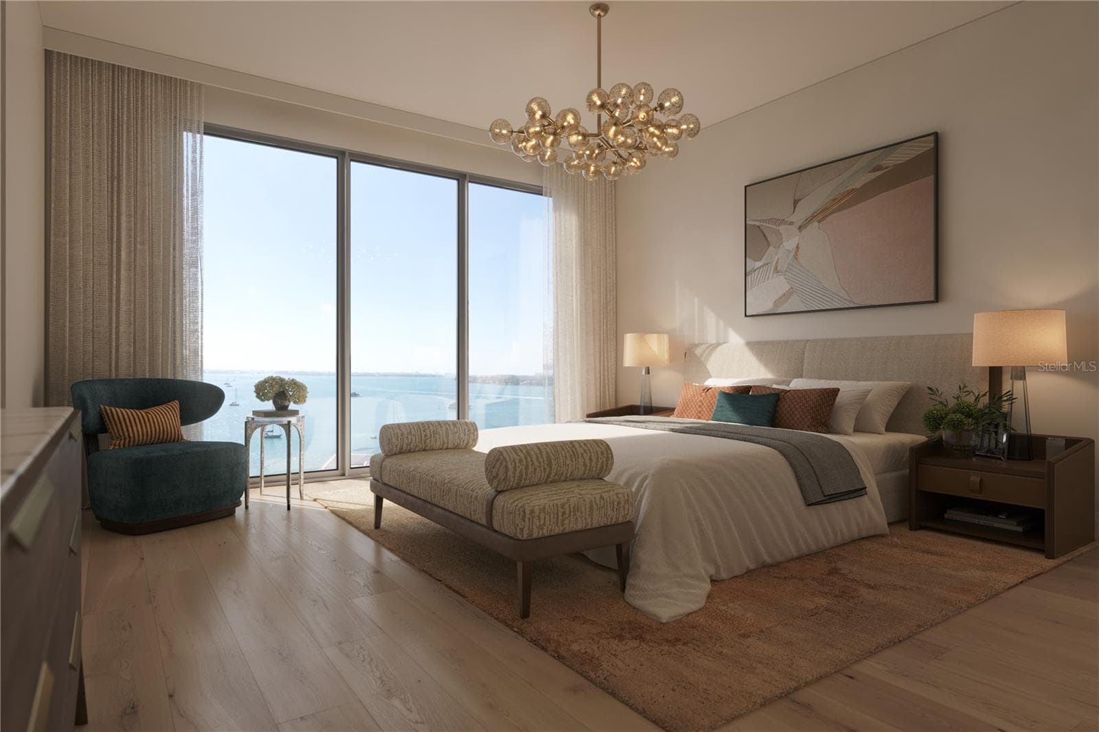 Artist Rendering 01 Residence Bedroom - 325 GOLDEN GATE PT #401, SARASOTA