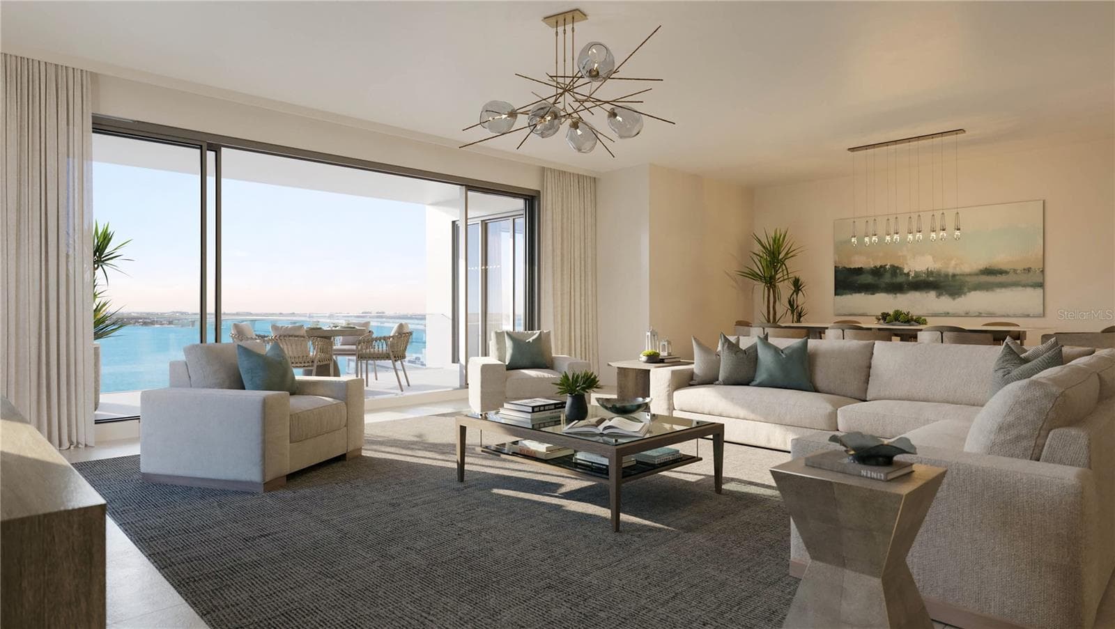 Artist Rendering 04 Residence Great Room - 325 GOLDEN GATE PT #604, SARASOTA