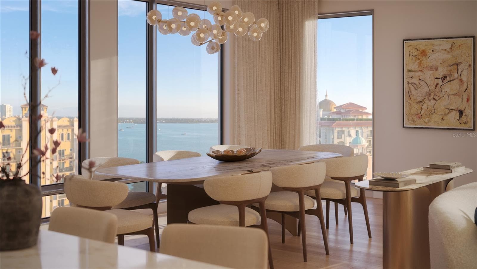 Artist Rendering Residence 01 Dining Area - 325 GOLDEN GATE PT #701, SARASOTA