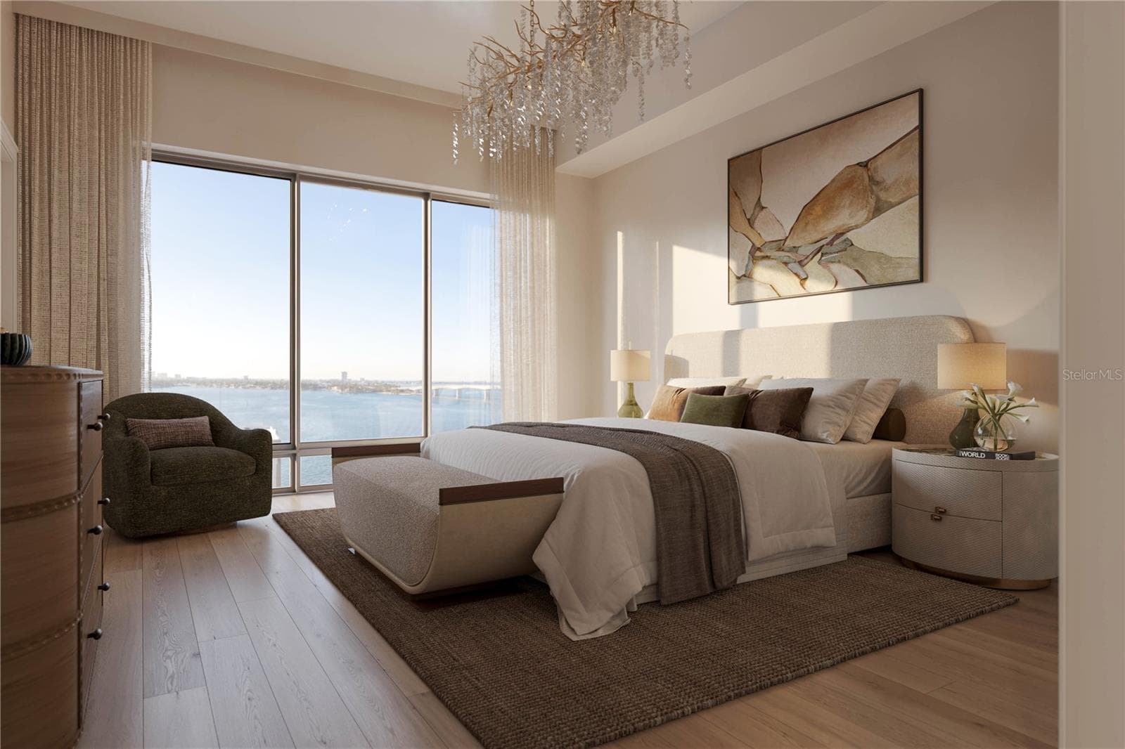 Artist Rendering 02 Residence Bedroom - 325 GOLDEN GATE PT #1002, SARASOTA
